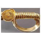 PIRATE BOOTY! CROSS PENDANT WITH GOLD TONE CHAIN METAL PIRATES SWORD FEOM FORT LARNED KANSAS