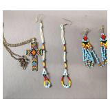 NATIVE AMERICAN JEWELRY AND STATUE FIGURE