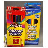 4 COLORAMA BRAND COLORING BOOKS AND 10CT COLORED PENCILS AND 12CT COLORED PENCILS