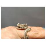 STERLING SILVER CHINESE DRAGON RING SIZE 9.5