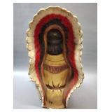 LARGE - OVER A FOOT TALL, VINTAGE NATIVE AMERICAN CHIEF STATUE