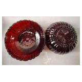 ANCHOR HOCKING ROYAL RUBY OLD CAFE BOWLS SET OF 4