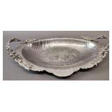 VINTAGE Rodney Kent HAND HAMMERED ALUMINUM SERVING TRAY in the TULIP PATTERN