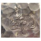 VINTAGE Rodney Kent HAND HAMMERED ALUMINUM SERVING TRAY in the TULIP PATTERN