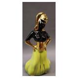 vintage Mid-Century Modern ceramic belly dancer or genie figurine approximately 9 inches tall