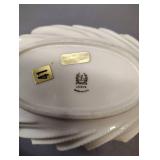 vintage Lenox Acanthus Leaf bowl in cream porcelain with 24k gold trim.