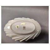 vintage Lenox Acanthus Leaf bowl in cream porcelain with 24k gold trim.