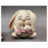 SET OF 3 VINTAGE EGGHEAD BUNNIES