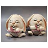 SET OF 3 VINTAGE EGGHEAD BUNNIES