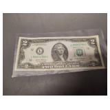 United States $2 bill, SPECIFICALLY a Series 2017A Federal Reserve Note AND SERIES 2013 2 DOLLAR BILL