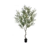 Artificial Tree Faux Olive Tree 8ft(92in,3200leaves) Tall Fake Olive Plant in Pot Fake Silk Tree Faux Plants Indoor