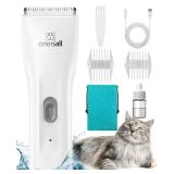 oneisall Cat Clippers for Matted Hair, Quiet Cat Grooming kit, Cordless Pet Shaver for Long Hair, Waterproof Pet Hair Trimmer Clippers(White)