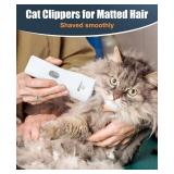oneisall Cat Clippers for Matted Hair, Quiet Cat Grooming kit, Cordless Pet Shaver for Long Hair, Waterproof Pet Hair Trimmer Clippers(White)