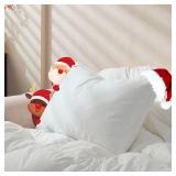 Saisier Goose Feather Down Pillows Standard Size Set of 1, Soft Pillows with 100% Organic Cotton Fabric, Luxury Hotel Quality Bed Pillow 1 Pack for Sleeping, Breathable & Fluffy (20\" x 26\")