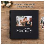 potricher 12 x 12 Inch DIY Scrapbook Album 40 Pages Hardcover Kraft Paper Scrap Book Photo Albums Memory Book for Wedding and Anniversary Family (Black, 12 Inch)