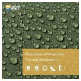 GUARD SHIELD Round Tarp 8 Feet Waterproof Heavy Duty Circle Tarps for Under Pool Green/Silver Multi Purpose Circular Outdoor Cover