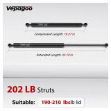 Vepagoo 35 inch Gas Strut 202Lb/899N Heavy Duty Lid Gas Struts Shock Lift Support Spring for Tonneau Cover RV Kitchen Door Truck Bed Trailer Cap Bed Custom Wooden Cover, Set of 2