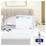 Sealy Heated Mattress Pad Queen Size, Luxury Quilted Electric Bed Warmer with Dual Controller 10 Heat Settings & Auto Off 1-12 Hours | Fit Up to 17" Deep Pocket | ETL Certified | Machine Washable