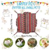 XINRUI 3 Tier Guinea Pig Cage Accessories,Ferret Rat Hammock,13.7x13.7 Inches, Pet Cage Hanging Bunkbed Hammock for Small Animals,Guinea Pig,Ferret,Kitten,Squirrel, Chinchilla, Rat,Parrot