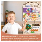 Mondily Interactive Calendar for Kids Ages 3-8, Circle Time Learning Center, Wooden Kids Calendar, Teaching Seasons, Years, Months, Days of Week, Language Skills, Preschool & Homeschool Calendars