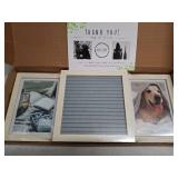 Oak Letters Genuine Felt Letter Board & Double Wood Photo Frame