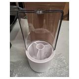 Zufudo Makeup Brush Holder with Dustproof Cover, Clear 360 Rotating Make Up Brushes Organizer for Counter Vanity Bathroom, White