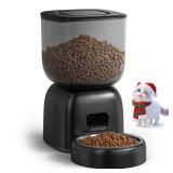 Automatic Cat Feeder, 3L Cat Food Dispenser Battery-Operated with 180-Day Battery Life, Timed Pet Feeder for Cats and Dogs, Desiccant Bag, Programmable Portion Control, 10s Voice Recorder