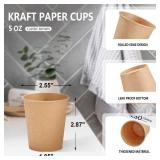 SIUQ 400 Pack 5 oz Kraft Paper Cups, Disposable Bathroom Cups, Mini Mouthwash Cups, Hot/Cold Beverage Drinking Cup for Home, Store, Travel, Events (Brown)