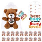 Silipull Christmas Stuffed Plush Gifts 4" Holiday Plush Bears for Winter Party Favor Gift Box Stuffers Events(12 Pcs,Jesus Loves You Beary Much)