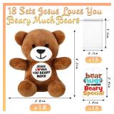 Silipull Christmas Stuffed Plush Gifts 4" Holiday Plush Bears for Winter Party Favor Gift Box Stuffers Events(12 Pcs,Jesus Loves You Beary Much)