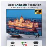 Acer USB C to HDMI Cable for Home Office 6.6FT (4K@60Hz), High-Speed Type C to HDMI 2.0 Braided Cord, Thunderbolt 4/3 Compatible with MacBook, iPhone 16/15 Pro/Max, iMac, iPad Pro, Galaxy S24, Surface