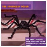 JOYIN 6.5ft Halloween Spider Outdoor Decorations, Scary Giant Large Spider Props for Halloween Outside Decor, Indoor Party Supplies and Yard Lawn Decoration, Black