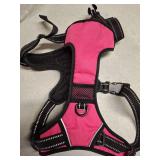 PoyPet Dog Harness No Pull, Reflective Adjustable No Choke Pet Vest with Front & Back Clips, Soft Padded and Control Training Handle for Large Dogs(Pink,XL)