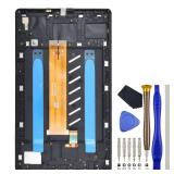 Black Tablet Full LCD Digitizer Touch Screen Assembly Screen Frame Replacement for (WiFi Version) Samsung Galaxy Tab A7 Lite Tab A7 Lite Wi-Fi SM-T220 8.7\" with Tool Kit