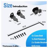 AHYYN 12\" Cane Bolt Heavy-Duty Drop Rod for Gate, Heavy Duty Gate Latch for Wooden Fence Metal Gates, Vinyl Fence Gate Land Latch, Floor Latch for Fixing Door to The Ground, Black Coating, 1 Pack