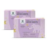 Grab Green Baby Laundry Dryer Sheets, 160 Sheets, Dreamy Rosewood Scent, Plant Based, Softens Clothing and Linens, Reduces Static Cling