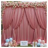 PartyVillage 10x10FT Blush Rose Gold Sequin Backdrop Curtain -2 Panels 5x10FT Wrinkle Free Shimmer Back Drop Cloth, Glitter Backdrop Drapes for Photography, Birthday, Wedding, Graduation Background