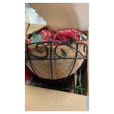 BLEUM CADE Artificial Christmas Flowers Hanging Poinsettias with Basket for Outdoors, Artificial Hanging Red Poinsettias for Xmas Decoration, UV Resistant Faux Flowers Christmas Decorations