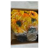 Panelee 62 Pcs Christmas Sunflower Tree Decoration Kit Sunflower Ornaments with 2 Pcs Buffalo Plaid and Burlap Ribbon for Christmas Tree Party Indoor Fireplace Home Decorations