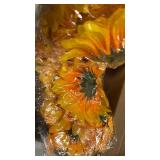 Panelee 62 Pcs Christmas Sunflower Tree Decoration Kit Sunflower Ornaments with 2 Pcs Buffalo Plaid and Burlap Ribbon for Christmas Tree Party Indoor Fireplace Home Decorations