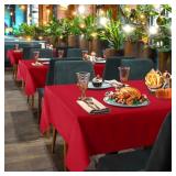 sancua 2 Pack Red Tablecloth 60 x 102 Inch, Rectangle 6 Feet Table Cloth - Stain and Wrinkle Resistant Washable Polyester Table Cover for Dining Tables, Buffet Parties and Camping