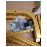 JIUYOTREE Metal Clothing Rack with Wheels 43.3 Inches Rolling Clothes Garment Coat Rack with Bottom Shelf Clothing Rack for Hanging Clothes Coats Skirts Shirts Sweaters Gold