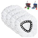 Spin Mop Replacement Head 4 Pack Mop Refill Compatible with Ocedar Triangle Swivel Mops Microfiber Swivel Mop Refill,Deep Clean,Machine Washable and Easy to Replace
