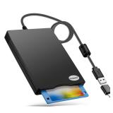 Floppy Disk Reader, 3.5 inch 1.44mb External USB Type A/C Floppy Disk Drive for PC, Laptop and Desktop Compatible with Windows 11/10/8/7/2000/XP, Not Compatible With Mac and Chrome, Black