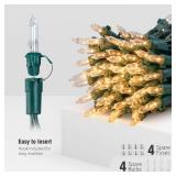 Hopolon Clear Christmas Lights Set 2PACK 50Count 13Feet Incandescent Bulb Mini String Lights for Indoor Christmas Tree Garland Birthday Wedding Festival Decor, Warm White