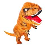 viwzon Inflatable T-Rex Costume, Adults Dinosaur Blow Up Suit for Halloween Cosplay Themed Parties, Dino Costume, Brown