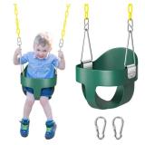 DECORLIFE Toddler Swing, Baby Swing Outdoor âHigh Back Full Bucket Swing Set, 330lb Capacity, Safety Design, Plastic-Coated Chains and Quick-Snap Carabiners for Backyard, Playground