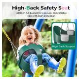 DECORLIFE Toddler Swing, Baby Swing Outdoor âHigh Back Full Bucket Swing Set, 330lb Capacity, Safety Design, Plastic-Coated Chains and Quick-Snap Carabiners for Backyard, Playground