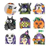 ZYLEGEN Halloween Fridge Magnets Ornaments Building Kit, Ghost, Candy, Bat, Castle, Pumpkin, Spider, Witch Decor Toys Gifts for Halloween Ages 6+ Boys Girls Adults Kids