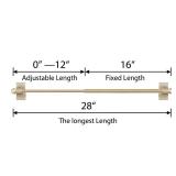 Turquoize 2 Pack Magnetic Curtain Rods for Metal Doors 1/2\" Multi-Use Versatile Adjustable Appliance Magnetic Rod Extends from 16 inch to 28 inch Magnetic Cafe Curtain Rod, Champaign Gold, 2 Pack